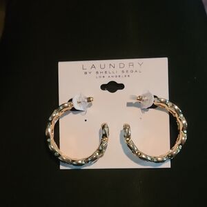 Laundry By Shelli Segal Textured Gold Hoop Earrings